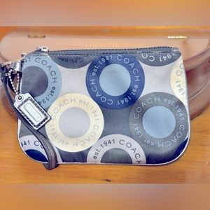 Coach Patch Jacquard Leather Wristlet